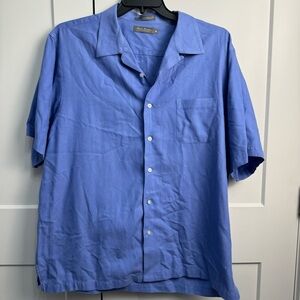 Daniel Cremieux Signature Collection Short Sleeve Button Up Men Size XL Blue